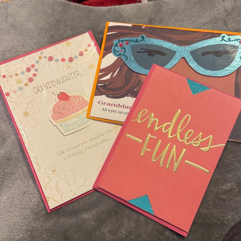 🌻 3 Hallmark Granddaughter Birthday Cards NWT